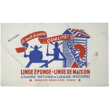 Buvard publicitaire. 2 Gendarmes. Linge éponge - Linge de maison.