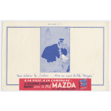 Buvard publicitaire. Pile Mazda. Buvard n°1.