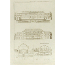 Elévations et Coupes d'Institution Polytechnique de E. M. J. Lemoine d'Essoies, rue neuve Berri, bâtie par Charles Aubert Architecte. 