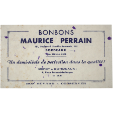 Buvard publicitaire. Bonbons Maurice Perrain.