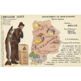 Émulsion Scott - Débilité générale, croissance, dentition, bronchite, rachitisme - Département de la Seine-&-Marne - 380.017 habitants - Chef-Lieu : Melun - Sous-préfectures : Meaux, Provins.