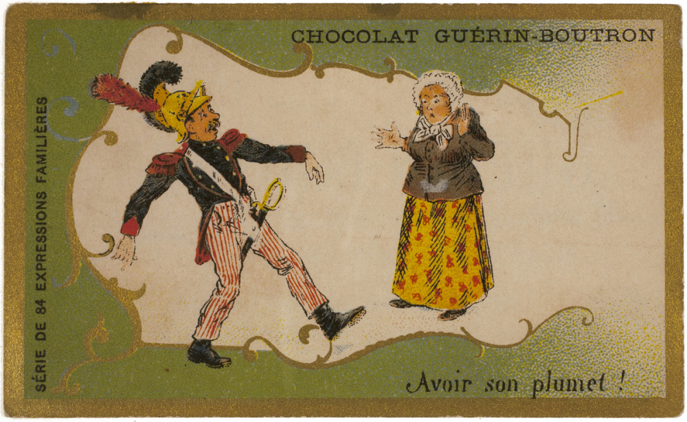 Cartes réclame. Chocolat Guérin-Boutron. Expressions familières.