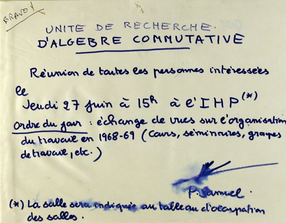 Unité de recherche d'algèbre commutative.