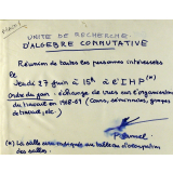 Unité de recherche d'algèbre commutative.