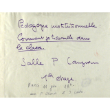 Pédagogie institutionnelle : Comment je travaille dans la classe.