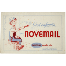 Buvard publicitaire. Novemail. Garçon assis.
