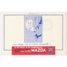 Buvard publicitaire. Pile Mazda. Buvard n°11.