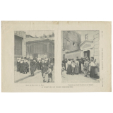 La fermeture des écoles congréganistes. Départ des Soeurs de la rue Bacon. Protestataires devant l'école de la rue Salneuve.