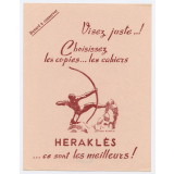 Buvard publicitaire. Cahiers et copies Héraklès. 