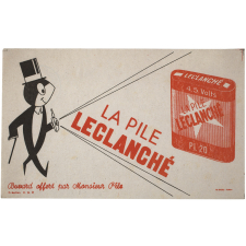 Buvard publicitaire. La Pile Leclanché.