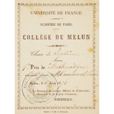 Ex-praemio . Collège de Melun.