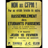 Non aux CFPM ! Pour une véritable formation des maîtres - Rassemblement des étudiants parisiens.