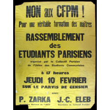 Non aux CFPM ! Pour une véritable formation des maîtres - Rassemblement des étudiants parisiens.