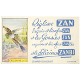 Buvard publicitaire. Callionyme Lyre. Réglisse Zan.