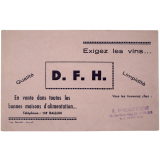 Buvard publicitaire. Exigez les vins D.F.H..