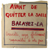 Avant de quitter la salle balayez-la.