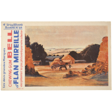 Buvard publicitaire. Chewing Gum Bell et Flan Mireille. Buvard N° 64. Scène de moisson.