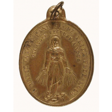Médaille religieuse à l'effigie de la Vierge et de saint Régis. 