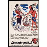 Buvard publicitaire. La vache qui rit. Christophe Colomb. 