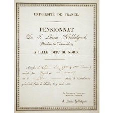 Ex-praemio . Pensionnat de J. Liévin Hebbelynck (membre de l'Université), à Lille, Dept du Nord.