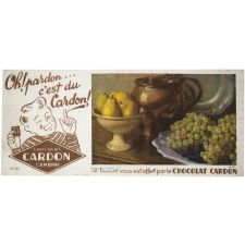 Buvard publicitaire. Chocolat Cardon. Poires et raisins. 