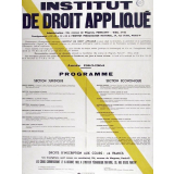 Institut de Droit Appliqué. Année 1963-1964. Programme.