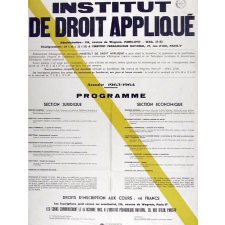 Institut de Droit Appliqué. Année 1963-1964. Programme.