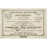 Buvard publicitaire. Horlogerie-Bijouterie Looten-Desante.