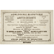 Buvard publicitaire. Horlogerie-Bijouterie Looten-Desante.