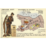 Émulsion Scott - Débilité générale, croissance, dentition, bronchite, rachitisme - Département du Calvados - 390.492 habitants - Chef-lieu : Caen - Sous-préfectures : Bayeux, Lisieux, Vire.