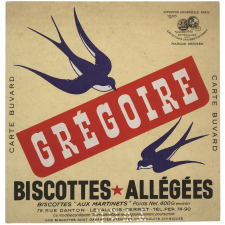 Buvard publicitaire. Grégoire. Biscottes allégées.