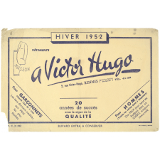 Buvard publicitaire. Vêtements A Victor Hugo.