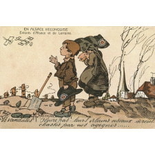 En Alsace reconquise - Enfants d'Alsace et de Lorraine - Les vandales! Pleure pas! leurs vilains oiseaux seront chassés par nos cigognes…