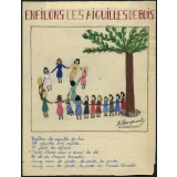 Enfilons les aiguilles de bois.
