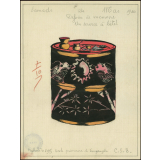 Cochinchine/Dessin de mémoire : un service à bétel Annamite.