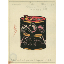 Cochinchine/Dessin de mémoire : un service à bétel Annamite.