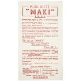 Buvard publicitaire. Cire Maki. 