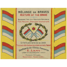 Papier d'emballage de bonbon à texte patriotique.