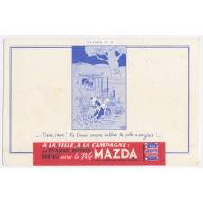 Buvard publicitaire. Pile Mazda. Buvard n°8.