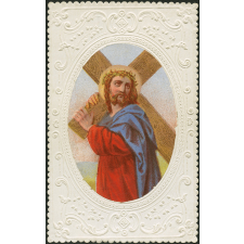 Image religieuse. Jésus portant sa croix.