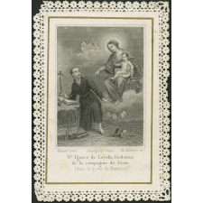Image religieuse. St Ignace de Loyola, fondateur de la compagnie de Jésus (dans la grotte de Manrèze).