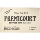 Buvard publicitaire. Chaussures Fremicourt.