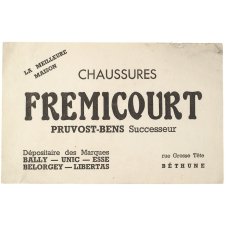 Buvard publicitaire. Chaussures Fremicourt.