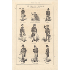 Les Collégiens de Paris. Carte d'échantillon. Études physionomiques faites dans la cour de la Sorbonne.