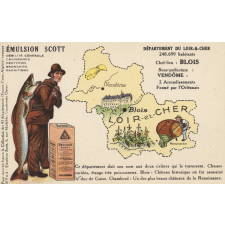 Émulsion Scott - Débilité générale, croissance, dentition, bronchite, rachitisme - Département du Loir-&-Cher - 248.699 habitants - Chef-Lieu : Blois - Sous-préfecture : Vendôme.