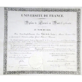 Diplôme de Licencié en Droit. Duplicata.