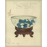 Cochinchine/Dessin de mémoire : un bol indigène décoré.