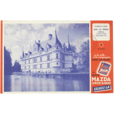 Buvard publicitaire. Azay-le-Rideau. Pile Mazda.