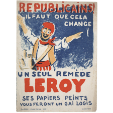 Buvard publicitaire. Papiers peints Leroy. Républicains!