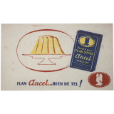 Buvard publicitaire. Poudre pour flan sucré Ancel vanilliné.